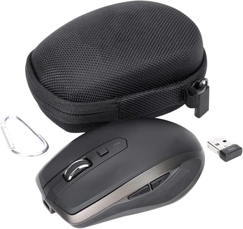 co2CREA Hard Case for Logitech MX Anywhere 3S/3/2S/2 Mouse, Graphite | Compact Performance Mouse Compatible, Protective EVA Carrying Storage Bag with Shockproof Foam Cushion and Carabiner - color: Graphite Case