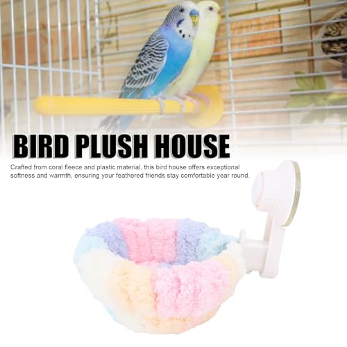 Bird House for Parrots Large Size Plush Cotton Hammock Cave with 4 Suction Cups Winter Warmth Insulation for Drafty Cages Comfortable Sleep Solution Prevents Escape in Cold Months
