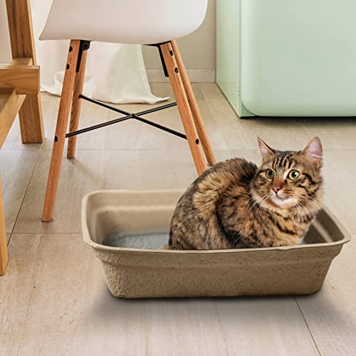 Disposable Litter Boxes (Brown, Large 4-Pack) - size: Large 4-Pack