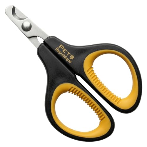 Cat Nail Clippers by Pet Republique – Professional Stainless-Steel Nail Clipper for Cats, Kittens, Hamster, Rabbits, Birds, & Small Breed Animals Claw Trimmer (Black+Yellow) - color: Black & Yellow