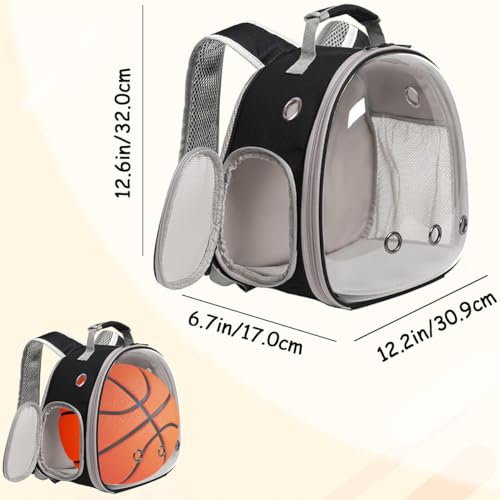 Portable Travel Backpack Habitat for Small Animal, Space Capsule Bubble Window Guinea Pig Bird Bearded Dragon Turtle Carrier Rabbit Squirrel Hamster Cage Breathable Handbag - color: Black