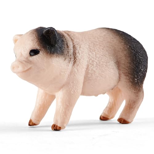 Divwa 10 Pcs Baby Plastic Farm Animal Toy Figure Set for Toddler Kid 3-5 5-7 Cow Horse Goat Sheep Pig Donkey Goose Dog