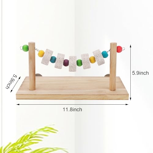 Hypeety Wooden Bird Perch Platform Pet Natural Chewing Toys Health Cage Accessories for Mouse, Chinchilla, Rat, Gerbil, Guinea-Pigs, Dwarf Hamster - color: Chewing Toy
