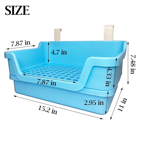 kathson Extra Large Rabbit Litter Box Trainer Rabbit Toilet Small Animal Potty Bunny Litter Pan Box for Adult Guinea Pig Rats Chinchilla Ferret Galesaur (Blue) - color: Blue