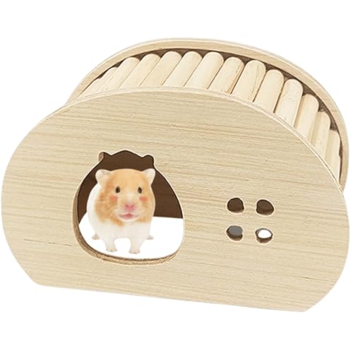 Hamster Wooden Hideout House Natural Wood Pet Rats Climbing Play Hut Hideaway Room for Small Chicken Hedgehogs Chinchilla Habitat Pet Cage Accessories (A) - style: A