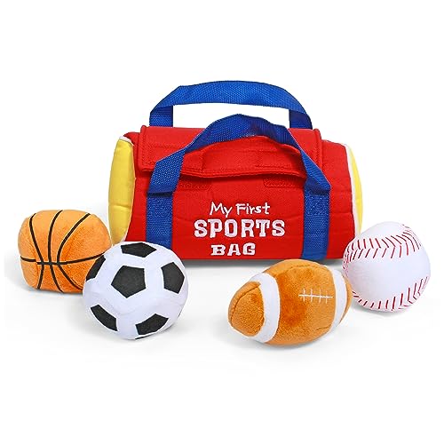 GUND Baby My First Sports Bag 5-Piece Sensory Plush Toy Playset for Babies - style: Sports Bag