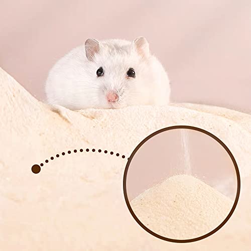 DR.DUDU 6.6lb Hamster Sand for Sand Bath, Hamster Cage Accessories(Beige) | Dust Free Desert Sand for Gerbil Chinchillas Syrian Mice Small Animals - color: Beige, size: 6.6lb