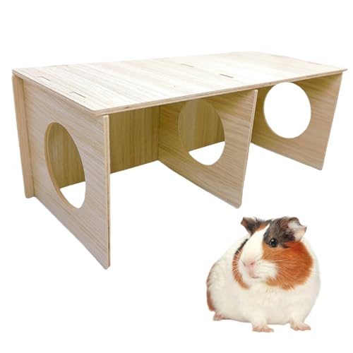 Hamiledyi Wooden Hamsters 2-Chamber Hideout-Tunnel Multi Chamber Exploring Toy Rat 14 x 6.3 x 5.5 Exploring Tunnel Toy for Mice Guinea Pig Squirrel Sugar Glider - size: XL