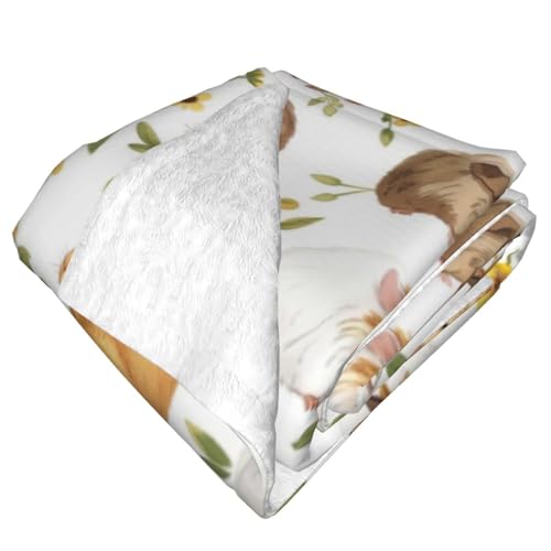 Cute Guinea Pig Blanket, Gifts for Women, Adorable Pet Floral Soft Lightweight Throw Blankets for Kids, Travel Bed Living Room Decor, 60x80in - color: Guinea Pig, size: 60"x80"