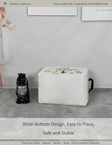 Rectangular Fabric Storage Bin, Foldable Tree Animals print Basket | Damp-proof canvas with reinforced stitched handles.Great for clothes,books & sundries in closets,playrooms,laundry rooms. - color: REC Tree Animals
