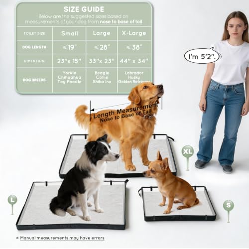 HQ4US 4LEGS Small Portable Dog Pee Pads Holder for Travel, Puppy Pad Holder Foldable Liner Base 23''x15'' Training Pad Holder with Fixing Clips, Dog Litter Box Waterproof, Easy Clean,Indoor Dog Potty - size: S 23'' x 15'' for Dog＜ 19" Length