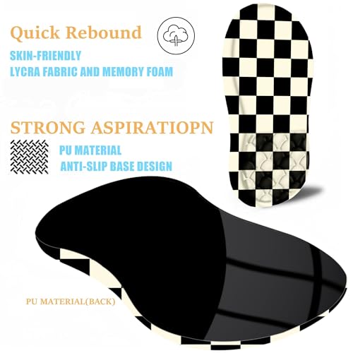 Ergonomic Mouse Pad Wrist Support,Black&White Wrist Rest Mousepad for Carpal Tunnel Pain Relief with Integrated Memory Foam Slope Massage Design - color: H-01