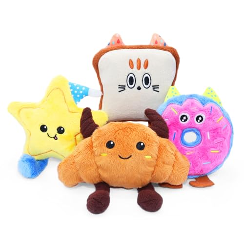 DODODOLA Stuffed Dog Toys Cute Sweeet with Crinkle Paper for Medium Large Dogs Puppy - color: Colorful Sweet