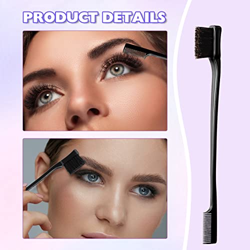 8 Pcs Hair Styling Set for Women, Girls, and Stylists: Teasing Brush, Edge Brush, Triple Comb, Rat Tail Comb with Clips (Black) - color: Black