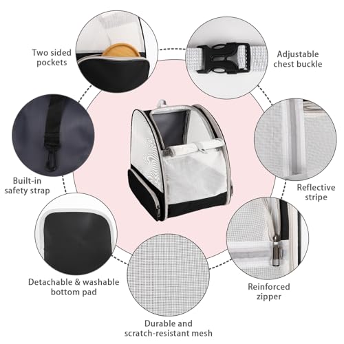 Cat Backpack Carrier,Pet Carrier Airline Approved for Small Dog Cat Puppy Kitten Bunny,Ventilated Mesh Design Animal Backpack for Hiking Camping Travel Bag (Black) - color: Black