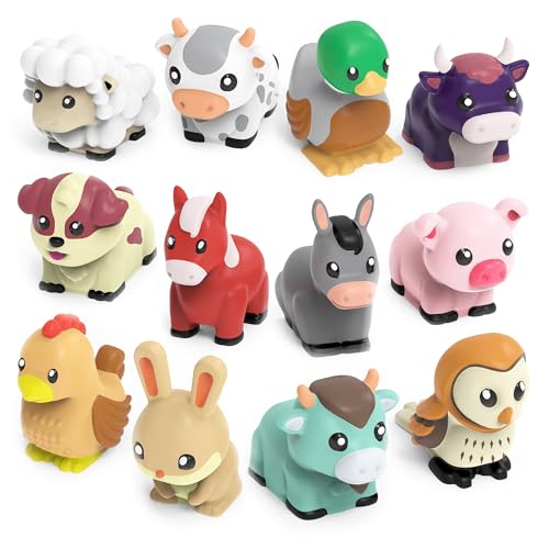 Tub Works® Barnyard™ Mold Free Bath Toys, 12 Pack | Sealed, No Hole Bath Toys Design Keeps Moisture Out | Soft, Squeezable & Float on Water | Farm Animals Baby & Toddler Bathtub Toys | Baby Pool Toys - style: 12 Pack