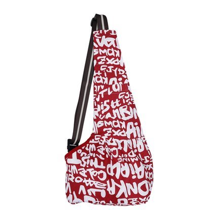 Pet Dog Puppy Cat Carrier Bag Oxford Cloth Sling Dog Doggy Cat Carrier Single Shoulder Bag-Large,Red Letter - color: Red Letter, size: Large