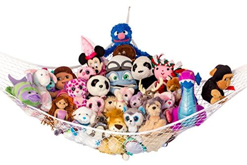 Stuffed Animal Hammock XL | Corner Stuffed Animal Storage & Plushie Net | Extra Large Toy Hammock for Stuffed Animals | Easy Hang, Hardware Included | White Bedroom Decor | by Lilly's Love - color: White, size: 1 Pack (XL) - 79" x 63" x 63"