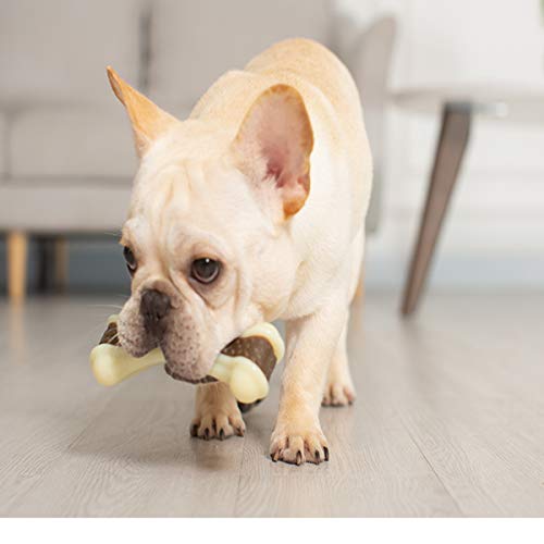 Dog Chew Toys for Aggressive Chewers Large Breed,2 Pack Beef Flavor Indestructible Dog Teething Chew Toys Bones for Large/Medium/Small Puppies,Pet Toy with Nylon - size: 2 PCS-Beef Flavor