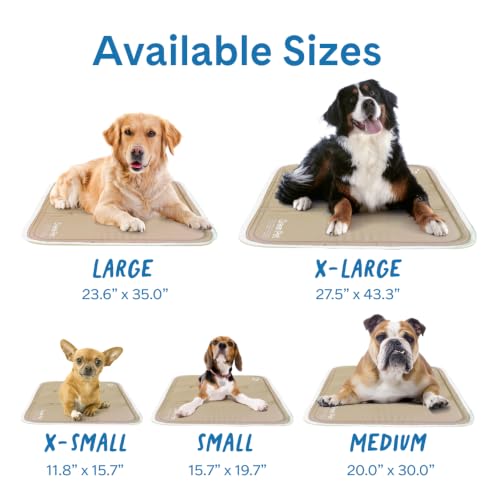 The Green Pet Shop Cool Pet Pad - Medium, Iced Latte - Self-Cooling, Pressure Activated Mat for Dogs & Cats from 21-45 lbs - Non-Toxic Gel, No Water Needed - color: Latte, size: Medium