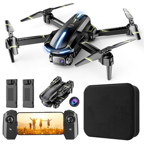 Drone with Camera 1080P HD FPV Foldable Mini Drone for Beginners Kids Adults, Drone with One Key Take Off/Landing, Gesture Selfie, Altitude Hold, 3D Flip, Easy to Fly, 2 Batteries, Toys for Boys Girls - color: Army Green