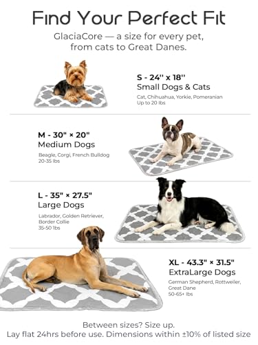 Cooling Mat for Dogs,Stylish Patterns,Self Cooling Indoor Outdoor | Instant Cooling,No Gel,100%Non-Toxic,Claw-Proof,Anti-Slip,Washable,for dog creat,dog bed,Grey M - color: Grey, size: 30"x20"(Medium)