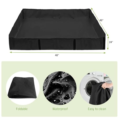 Rabbit Pet Playpen Guinea Pig Cage with Waterproof PVC Bottom Liner, Triple Fixing Cage for Rabbit, Guinea Pigs, Bunny, Hedgehog, Small Animal Indoor Playpen, 48''L x 48''W x 24''H