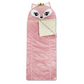 Heritage Kids Pink Fox Plush Hooded Sleeping Bag, 64" L x 25" W - style: Fox