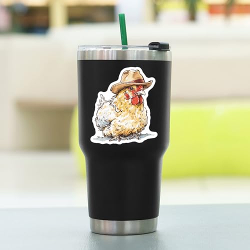 100 PCS Chicken Stickers Pack – Waterproof Vinyl Decals for Water Bottles, Laptops, Phones, Notebook, Cars – Cool Vibrant Graphics for Chicken Enthusiast - color: Chicken