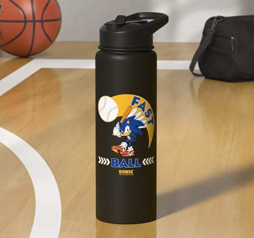 Sonic the Hedgehog - Sonic Fast Ball Stainless Steel Insulated Water Bottle - color: Black