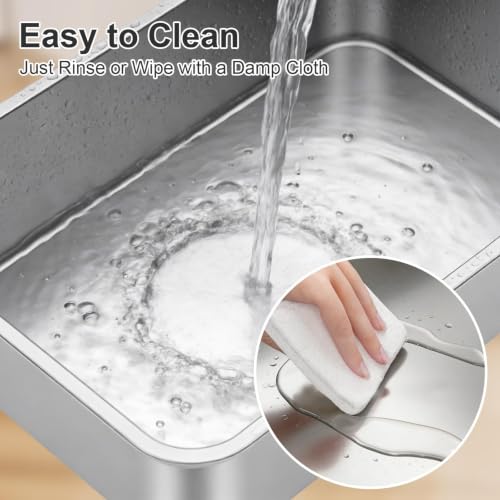 Large High Sided Stainless Steel Cat Litter Box | Sturdy Metal, Odor-free, Cat Litter Non-stick and Easy to Clean, Ideal for Indoor Cats, Kittens and Multicat Houses - size: 19.69"L x 13.78"W x 3.94"H