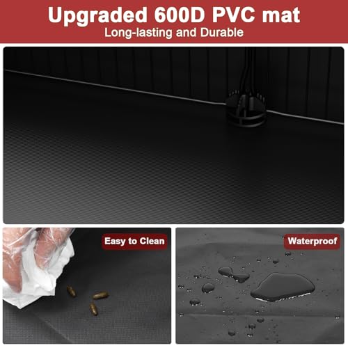Tresbro Guinea Pig Cage with Waterproof PVC Bottom Liner & One-Hand Release Hook, Triple Fixing C&C Cage for Guinea Pigs, Bunny, Rabbit, Hedgehog, Small Animal Indoor Playpen 48''L x 24''W x 16''H - size: 14 Panels
