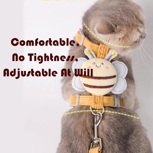 Cat Harness and Leash Set, Cat Harness Escape Proof, Rabbit Harness and Leash Set, Costumes for Cats and Bunny (A, Large) - color: A, size: Large