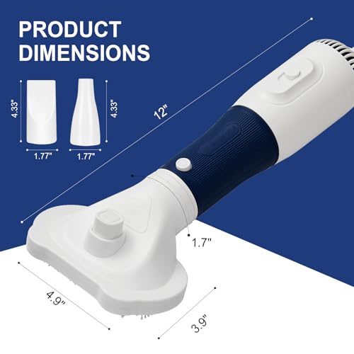 3-in-1 Pet Hair Dryer & Slicker Brush for Dogs & Cats – Portable, Professional, Adjustable Temp, Overheat Protection Dog Hair Dryer (blue) - color: blue