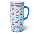 Swig Life 22oz Insulated Travel Mug with Handle & Lid, Cherry Pop | Triple Insulated Stainless Steel - Handle & Lid Included - Keeps Coffee Hot or Cold - Cup Holder Friendly - color: Cherry Pop, size: 22 Ounces
