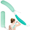 Back Scrubber for Shower,15.35" Long Handle Shower Brush for Body | Back Brush for Shower for Men Women, Long Handled Bath Sponge for Deep Clean,Exfoliating,Anti-Slip Curve Handled - size: Green-green-h