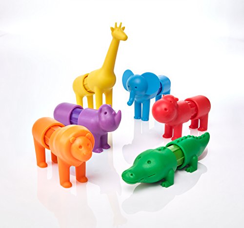 SmartMax My First Safari Animals STEM Magnetic Discovery Building Set with Soft Animals for Ages 1-5 - style: My First Safari Animals