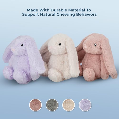 Best Pet Supplies Bunny Buddy Squeaky Plush Dog Toy - Mauve, Medium | Soft Plush, Squeaks & Crinkles, Perfect for Moderate Chewers, Toss & Fetch Play, Stress & Anxiety Reliever, Ideal Gift Toy - color: Bunny (Mauve), size: Medium