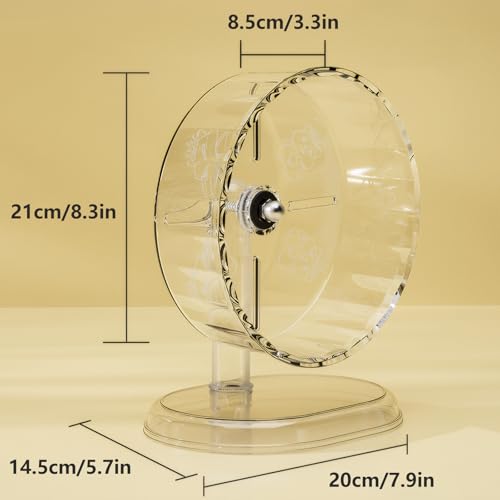 8.3in Gerbil & Hamster Wheel (8.3inch) | Ideal 8.3 inch gerbil wheel and hamster wheel. Smooth, anti-slip surface protects pet paws. Quiet night time spinning - size: 8.3inch