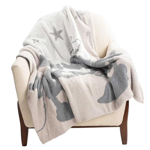 Jay Franco Disney Mickey Mouse & Minnie Mouse Kids Throw Blanket - Cozy 50x60 Inch Fleece Feather Knit, Gray Stars, Super Soft Lightweight Machine Washable for Couch & Bed (Official Disney Product) - color: Gray - Mickey & Minnie