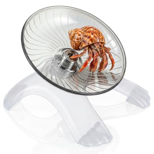 Hermit Crab Exercise Wheel Hamster Flying Saucer Silent Running Exercise Wheel Hermit Crab Climbing Toys Small Animal Active Play and Exercises Accessory for Hamster Crabs Gerbils Hedgehogs
