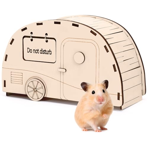 CypherX Wooden Hamster Hideout Hamster Toys Small Animals Cage Accessories for Hammie and Other Small Pets