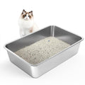Stainless Steel Cat Litter Box,Extra Large Metal Litter Box,24Lx16x6 in | Extra Large Metal Litter Tray for Big Cats Kitty Rabbits,No Smell,Non Stick,Easy to Clean - color: 6"H, size: 24"L x 16"W