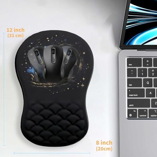 Ergonomic Mouse Pad Wrist Support with Massage Design,Cute Cat Wrist Rest Pain Relief Mousepad with Memory Foam,Mousepad for Wireless Mouse - color: M-01