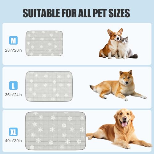 Dog Cooling Mat,Dog Blanket Washable,Cool Fabric & Internal Waterproof Cooling Pad (Grey, Large (36x24 inch)) - color: Grey, size: Large (36x24 inch)