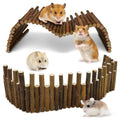 PINVNBY Hamster Suspension Bridge (19.7in and 9.8in) Bendy Natural Wood Bridge Long Climbing Ladder Hamster Cage Accessories for Guinea Pig Dwarf Sugar Glider Rat Mouse - size: L:19.7x4inches,9.8x4inches