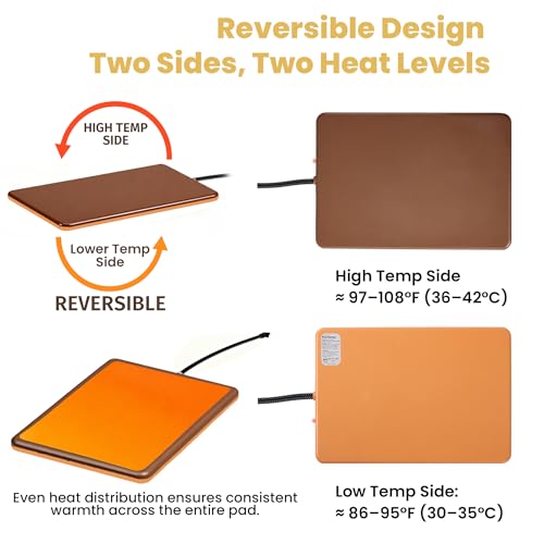 Small Animal Heating Pad, Small Animal Bed, Large Outdoor/Indoor Winter Thermal Heating Pad for Rabbits, Guinea Pigs & Chickens, Waterproof & Chew-Resistant, 30W Energy-Efficient (L:15.7" x 11") - size: L: 15.7" x 11"