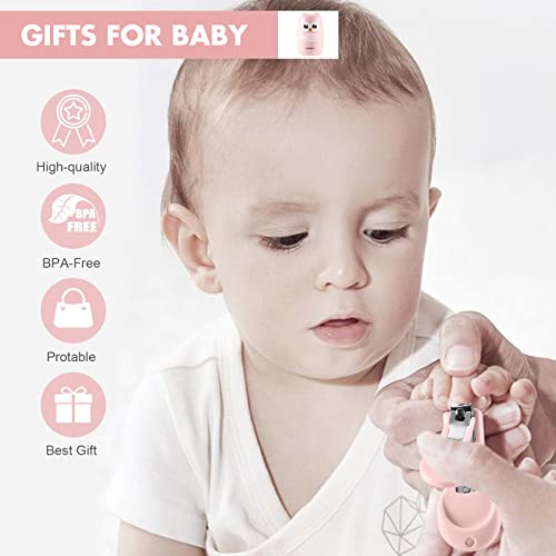 Baby Nail Clippers, 4-in-1 Safe Baby Nail Kit with Cute Case, Nail Clipper, Scissors, Tweezers, Baby Nail File Set for Newborn, Infant, Toddler and Kids-Pink - color: Pink