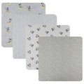 Disney Baby 4-Pack Receiving Blankets — 100% Cotton Flannel, 28" x 28" — Available in Mickey, Minnie, Pooh, Stitch or Angel — Soft Swaddle, Burp & Stroller Blankets — Gift-Ready with Ribbon Bow - color: Mickey Mouse Sleepy Sky