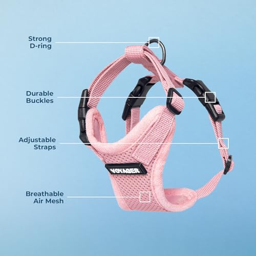 Voyager Step-in Lock Dog Harness - Pink, X-Small | 13 - 16" in Chest, Adjustable, Breathable Air Mesh, Lightweight for Daily Walks, Strong Clips, Heavy Duty D-Ring - color: Harness (Pink), size: XS (Chest: 13 - 16")